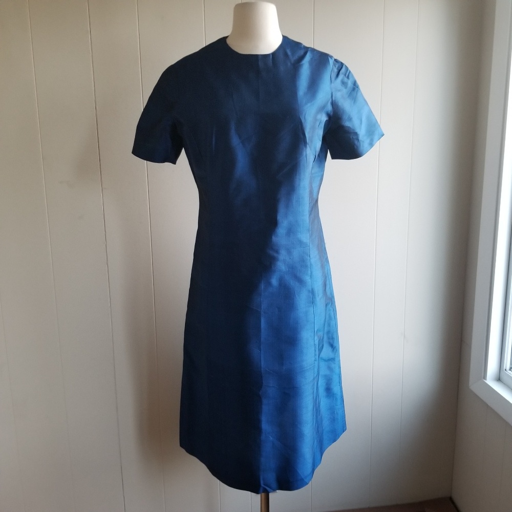 1950s Homemade Blue Wiggle Dress‎